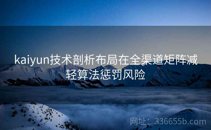 kaiyun技术剖析布局在全渠道矩阵减轻算法惩罚风险