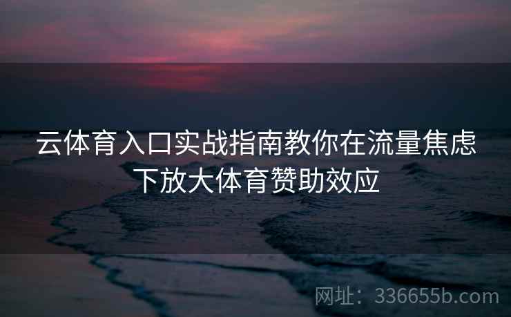 云体育入口实战指南教你在流量焦虑下放大体育赞助效应