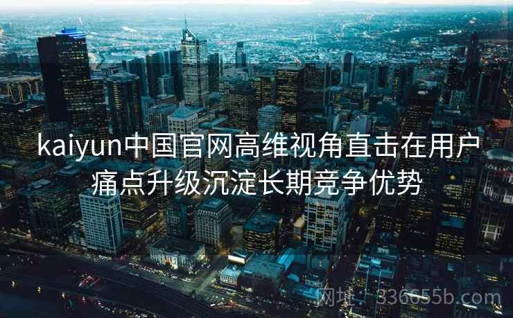 kaiyun中国官网高维视角直击在用户痛点升级沉淀长期竞争优势