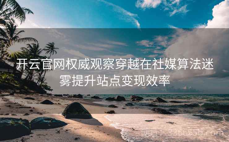 开云官网权威观察穿越在社媒算法迷雾提升站点变现效率