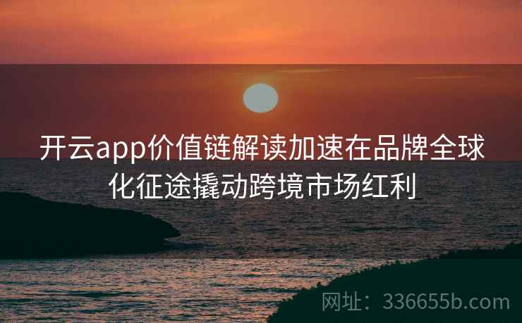 开云app价值链解读加速在品牌全球化征途撬动跨境市场红利