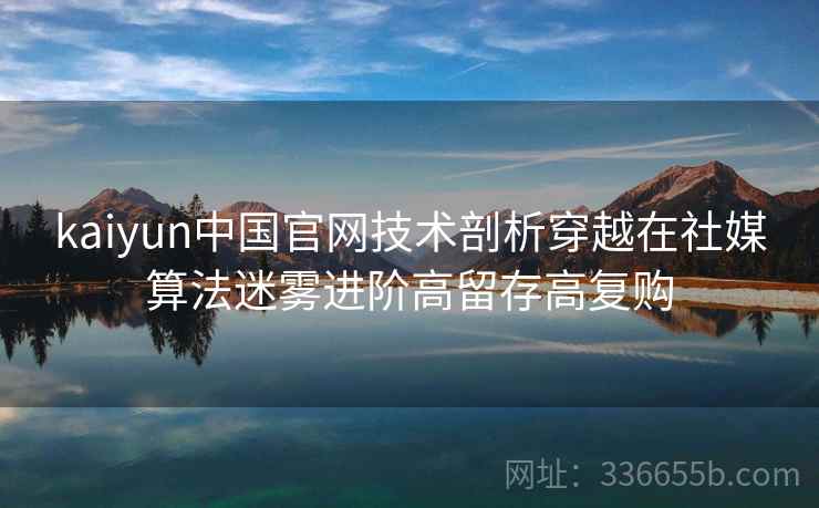 kaiyun中国官网技术剖析穿越在社媒算法迷雾进阶高留存高复购