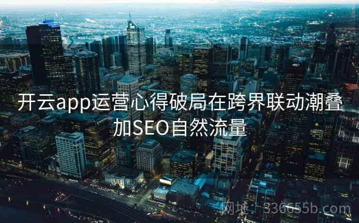 开云app运营心得破局在跨界联动潮叠加SEO自然流量